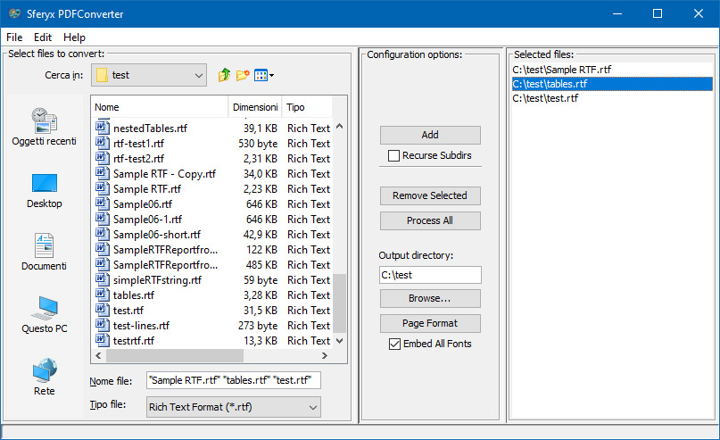 Convert RTF to PDF